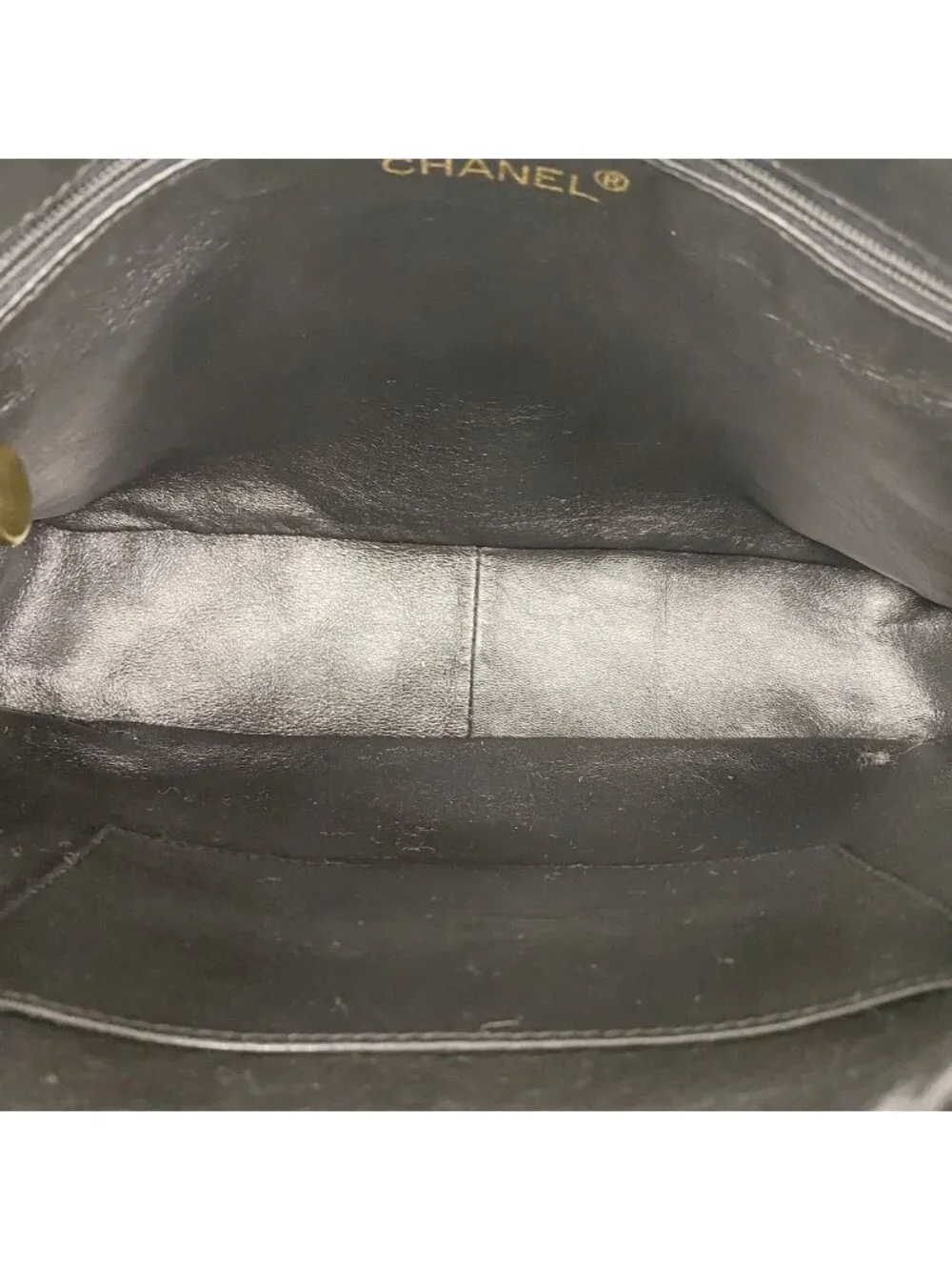 Chanel Shoulder Bag Quilted Lambskin Black Gold